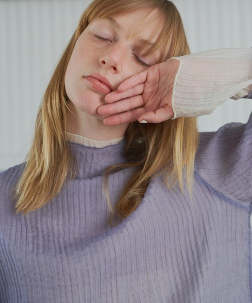 Aunt Marie's（アントマリーズ）の「シアープリーツヨウリュウトップス（シャツ/ブラウス・レディース・ライトグリーン/ホワイト/パープル/ブラック・FREE）」の18枚目の写真