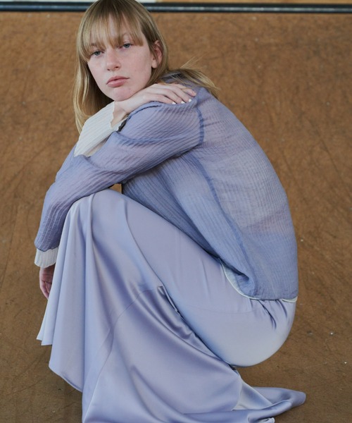 Aunt Marie's（アントマリーズ）の「シアープリーツヨウリュウトップス（シャツ/ブラウス・レディース・ライトグリーン/ホワイト/パープル/ブラック・FREE）」の19枚目の写真