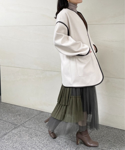 StyleSea（スタイルシー）の「アシメチュールスカート（スカート・レディース・パープル/イエロー/ブラウン/グリーン/カーキ/グレー/ブルー・FREE）」の17枚目の写真