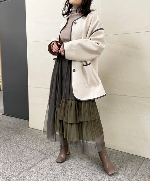 StyleSea（スタイルシー）の「アシメチュールスカート（スカート・レディース・パープル/イエロー/ブラウン/グリーン/カーキ/グレー/ブルー・FREE）」の16枚目の写真