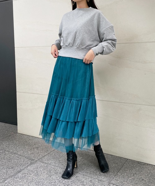 StyleSea（スタイルシー）の「アシメチュールスカート（スカート・レディース・パープル/イエロー/ブラウン/グリーン/カーキ/グレー/ブルー・FREE）」の21枚目の写真