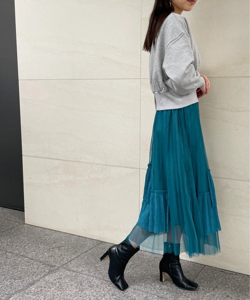 StyleSea（スタイルシー）の「アシメチュールスカート（スカート・レディース・パープル/イエロー/ブラウン/グリーン/カーキ/グレー/ブルー・FREE）」の22枚目の写真