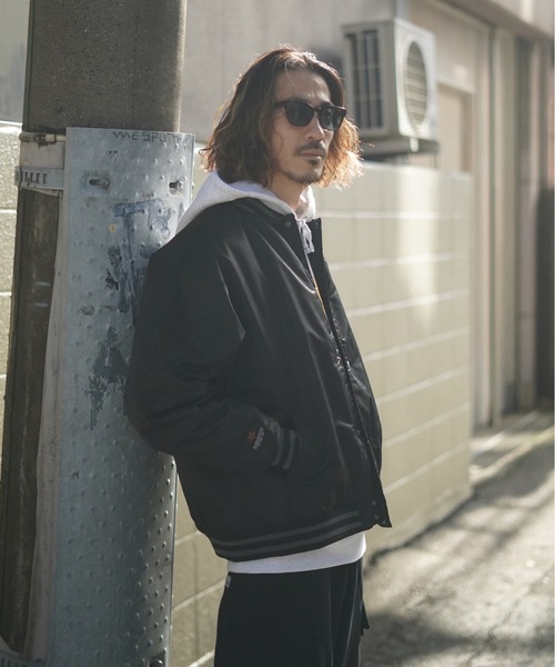THRASHER（スラッシャー）の「NYLON STUDIUM JACKET/スラッシャースタジアムジャケット（スタジャン・メンズ・ブラック×グレー/グリーン・MEDIUM/LARGE/X-LARGE）」の16枚目の写真