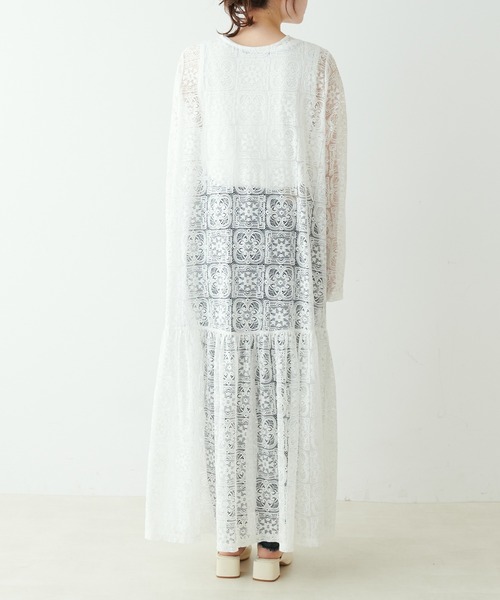 PUAL CE CIN（ピュアルセシン）の「ラッセルレースワンピース（ワンピース・レディース・オフホワイト/ブラック・FREE）」の17枚目の写真