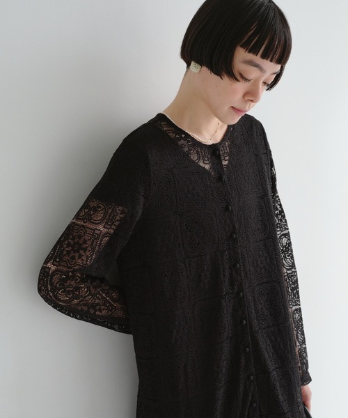 PUAL CE CIN（ピュアルセシン）の「ラッセルレースワンピース（ワンピース・レディース・オフホワイト/ブラック・FREE）」の8枚目の写真