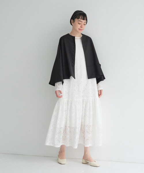 PUAL CE CIN（ピュアルセシン）の「ラッセルレースワンピース（ワンピース・レディース・オフホワイト/ブラック・FREE）」の16枚目の写真
