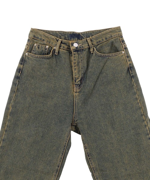 Figments（フィグメンツ）の「オーバーダイカラーデニムパンツ（デニムパンツ・レディース・イエロー/グリーン/パープル・LARGE/SMALL/MEDIUM）」の10枚目の写真