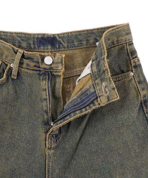 Figments（フィグメンツ）の「オーバーダイカラーデニムパンツ（デニムパンツ・レディース・イエロー/グリーン/パープル・LARGE/SMALL/MEDIUM）」の12枚目の写真