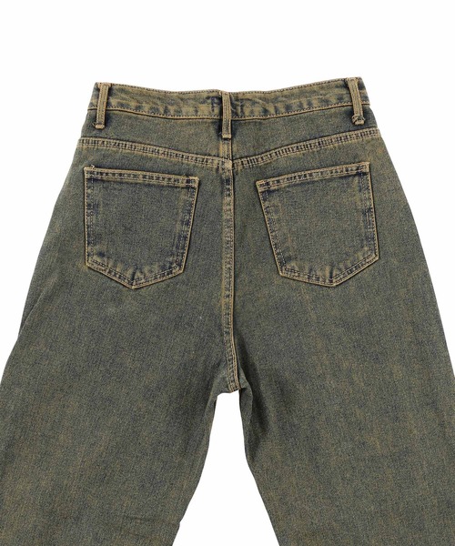 Figments（フィグメンツ）の「オーバーダイカラーデニムパンツ（デニムパンツ・レディース・イエロー/グリーン/パープル・LARGE/SMALL/MEDIUM）」の14枚目の写真