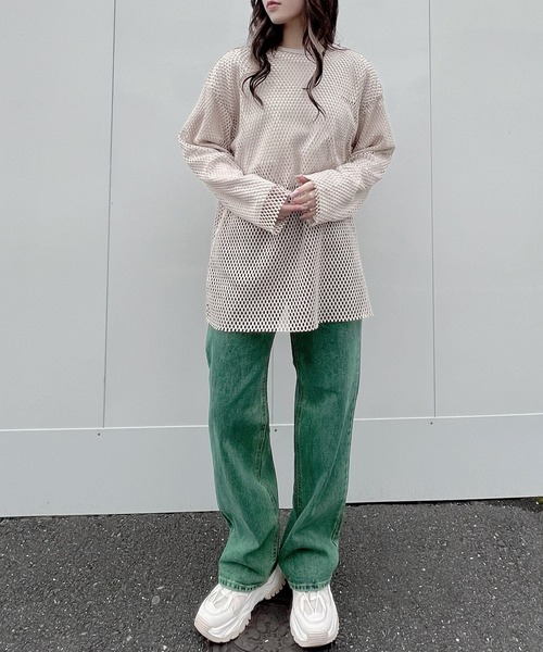 Figments（フィグメンツ）の「オーバーダイカラーデニムパンツ（デニムパンツ・レディース・イエロー/グリーン/パープル・LARGE/SMALL/MEDIUM）」の20枚目の写真