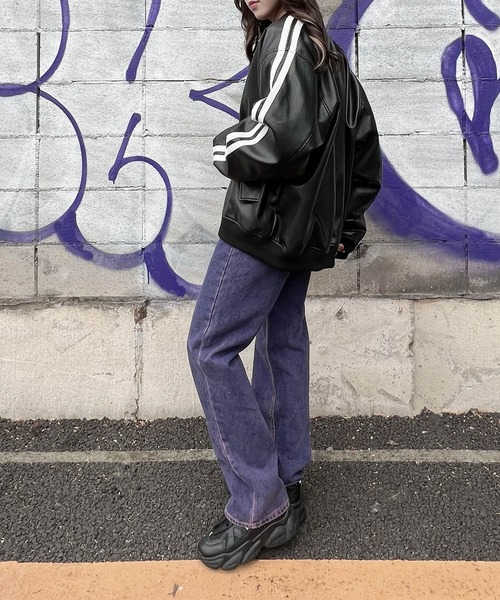 Figments（フィグメンツ）の「オーバーダイカラーデニムパンツ（デニムパンツ・レディース・イエロー/グリーン/パープル・LARGE/SMALL/MEDIUM）」の16枚目の写真