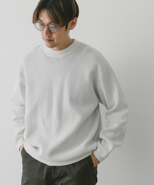 URBAN RESEARCH DOORS(アーバンリサーチドアーズ)の「ダブルフェイスカノコニットプルオーバー(ニット/セーター・メンズ・ホワイト/ライトベージュ/チャコールグレー・MEDIUM/LARGE)」の5枚目の写真