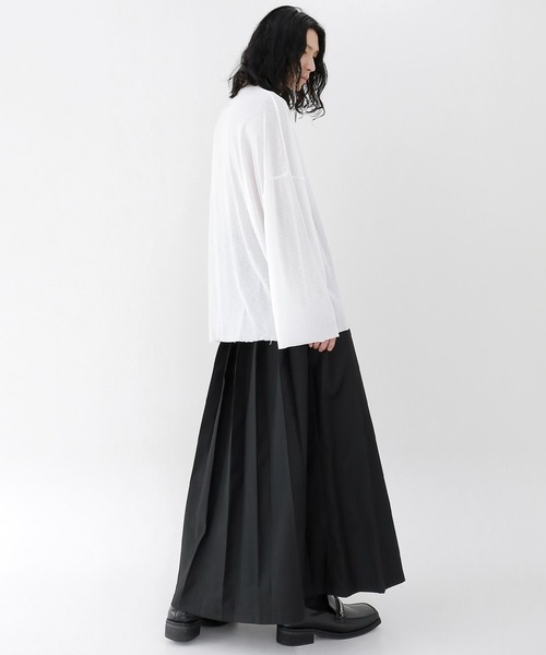 minsobi(ミンソビ)の「ダブルベルトプリーツスカート(スカート・メンズ・ブラック・FREE)」の4枚目の写真