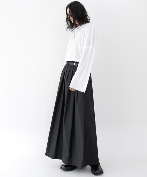 minsobi(ミンソビ)の「ダブルベルトプリーツスカート(スカート・メンズ・ブラック・FREE)」の8枚目の写真