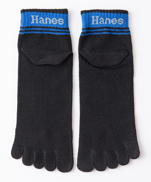 HANES（ヘインズ）の「【HANES/ヘインズ】5本指　ショートレングス　ライン　ブランドロゴ　ソックス　靴下　3足組　リサイクルコットン使用（ソックス/靴下・メンズ・ブラック/グレー・MEDIUM）」の6枚目の写真