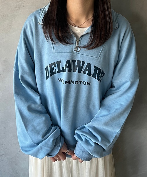 Courreges ✨美品✨ ハーフジップ 長袖 トップス ロゴ ワッペン 38 ワッペン刺繍プリントハーフジップ。※色によって価格が異なり