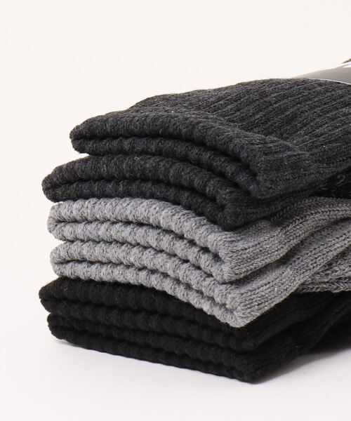 Schott(ショット)の「Schott/ショット 3Pソックス ルーズリッチェルミドル丈 足底切替(ソックス/靴下・レディース・その他/ブラック・FREE)」の4枚目の写真