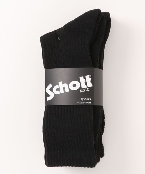 Schott(ショット)の「Schott/ショット 3Pソックス ルーズリッチェルミドル丈 足底切替(ソックス/靴下・レディース・その他/ブラック・FREE)」の6枚目の写真
