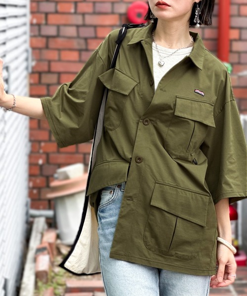 Java(ジャバ)の「《JaVaジャバ 別注》高機能素材AIR GRID TECH使用 吸水速乾・抗菌防臭 オーバーサイズミリタリーシャツ(セットアップ可能)(シャツ/ブラウス・メンズ・ブラック/カーキ/ブルー・LARGE/X-LARGE/SMALL/MEDIUM)」の12枚目の写真