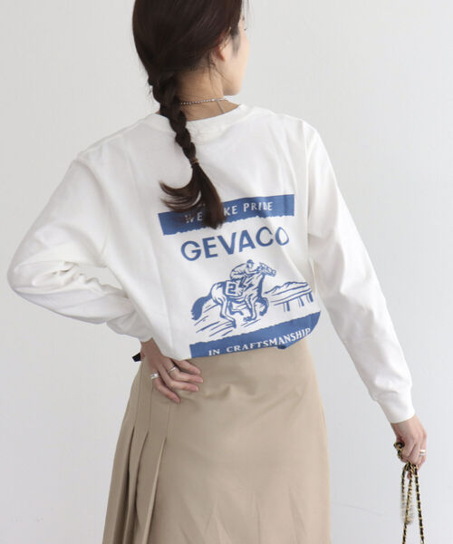 GEVACO(ゲバコ)の「【GEVACO/ゲバコ】FG限定!16/‐天竺プリント長袖Tシャツ(Tシャツ/カットソー・レディース・オフホワイト/ブラック・38)」の2枚目の写真