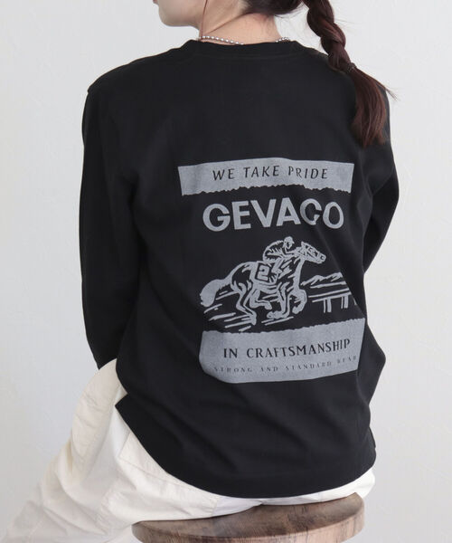 GEVACO(ゲバコ)の「【GEVACO/ゲバコ】FG限定!16/‐天竺プリント長袖Tシャツ(Tシャツ/カットソー・レディース・オフホワイト/ブラック・38)」の1枚目の写真