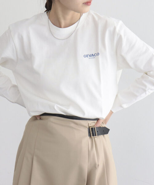 GEVACO(ゲバコ)の「【GEVACO/ゲバコ】FG限定!16/‐天竺プリント長袖Tシャツ(Tシャツ/カットソー・レディース・オフホワイト/ブラック・38)」の3枚目の写真