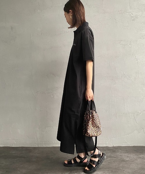 THOUSAND MILE（サウザンドマイル）の「[THOUSAND MILE/サウザンド マイル] 別注 ショートスリーブ ポロワンピース（ワンピース・レディース・ブラック/ネイビー/オリーブ・F）」の9枚目の写真