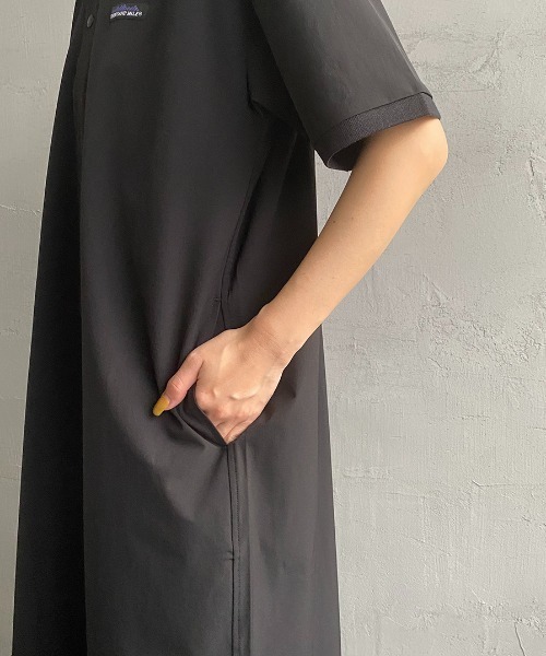 THOUSAND MILE（サウザンドマイル）の「[THOUSAND MILE/サウザンド マイル] 別注 ショートスリーブ ポロワンピース（ワンピース・レディース・ブラック/ネイビー/オリーブ・F）」の19枚目の写真