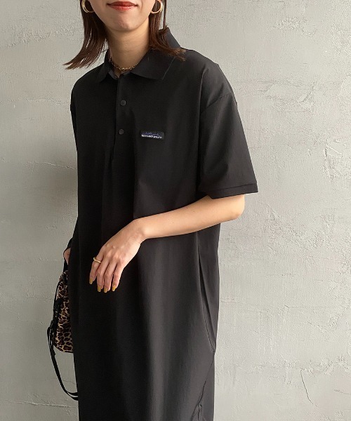THOUSAND MILE（サウザンドマイル）の「[THOUSAND MILE/サウザンド マイル] 別注 ショートスリーブ ポロワンピース（ワンピース・レディース・ブラック/ネイビー/オリーブ・F）」の7枚目の写真