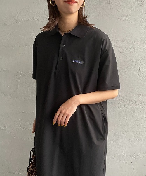 THOUSAND MILE（サウザンドマイル）の「[THOUSAND MILE/サウザンド マイル] 別注 ショートスリーブ ポロワンピース（ワンピース・レディース・ブラック/ネイビー/オリーブ・F）」の21枚目の写真