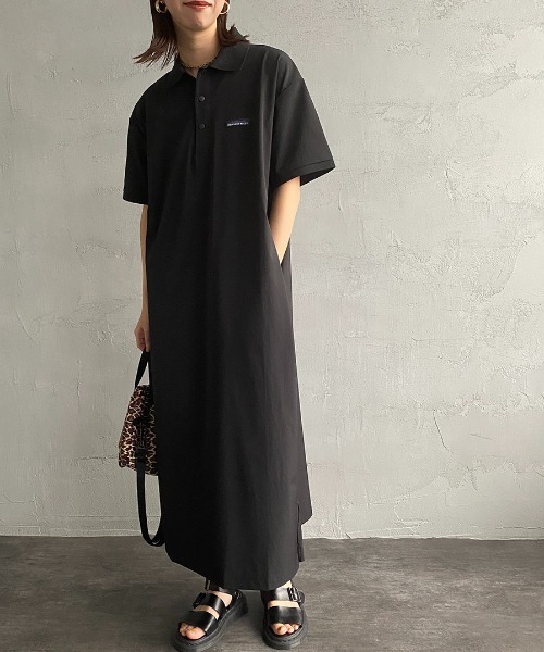 THOUSAND MILE（サウザンドマイル）の「[THOUSAND MILE/サウザンド マイル] 別注 ショートスリーブ ポロワンピース（ワンピース・レディース・ブラック/ネイビー/オリーブ・F）」の18枚目の写真
