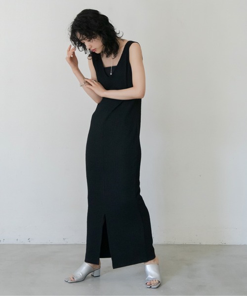 VACANCY(ヴァカンシー)の「シャーリングJQマキシワンピース(ワンピース・レディース・ブラック/グリーン/ブルー/レッド・FREE)」の6枚目の写真