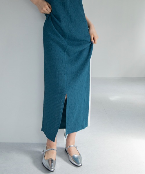 VACANCY(ヴァカンシー)の「シャーリングJQマキシワンピース(ワンピース・レディース・ブラック/グリーン/ブルー/レッド・FREE)」の11枚目の写真