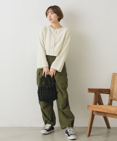 RETRO GIRL（レトロガール）の「ドット釦カットカーデ（Tシャツ/カットソー・レディース・グリーン/ブラック/オレンジ/ブルー/ナチュラル・FREE）」の11枚目の写真