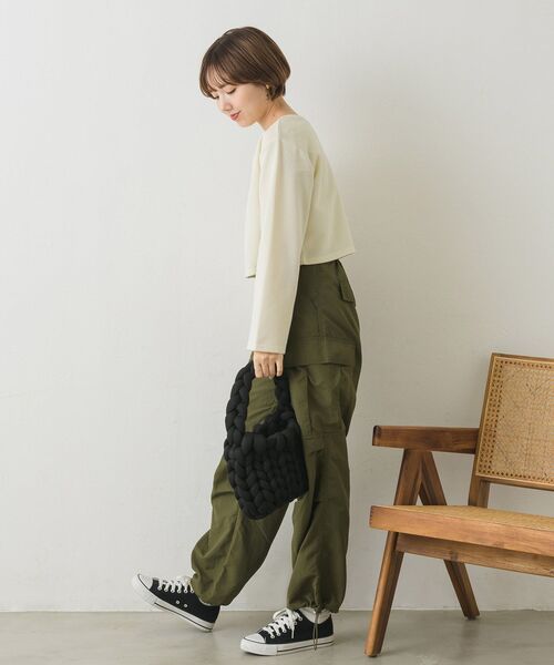 RETRO GIRL（レトロガール）の「ドット釦カットカーデ（Tシャツ/カットソー・レディース・グリーン/ブラック/オレンジ/ブルー/ナチュラル・FREE）」の16枚目の写真