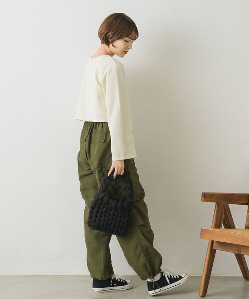 RETRO GIRL（レトロガール）の「ドット釦カットカーデ（Tシャツ/カットソー・レディース・グリーン/ブラック/オレンジ/ブルー/ナチュラル・FREE）」の6枚目の写真