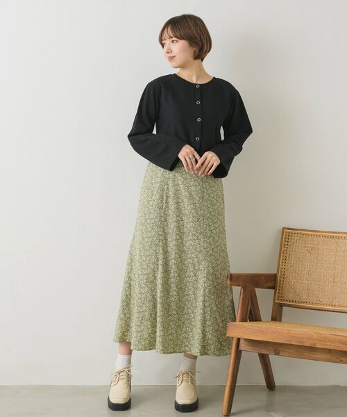 RETRO GIRL（レトロガール）の「ドット釦カットカーデ（Tシャツ/カットソー・レディース・グリーン/ブラック/オレンジ/ブルー/ナチュラル・FREE）」の21枚目の写真