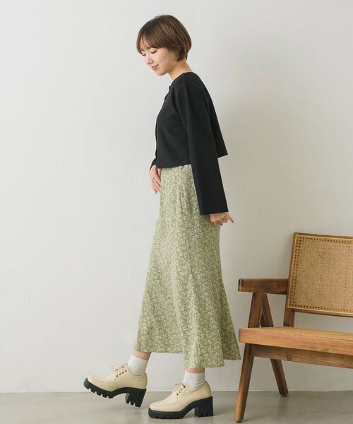 RETRO GIRL（レトロガール）の「ドット釦カットカーデ（Tシャツ/カットソー・レディース・グリーン/ブラック/オレンジ/ブルー/ナチュラル・FREE）」の12枚目の写真