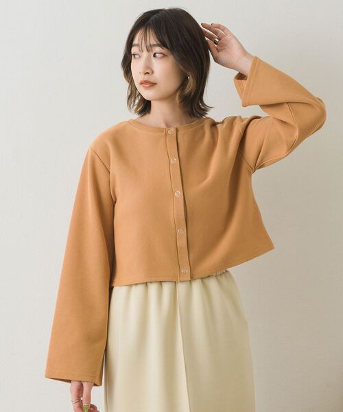 RETRO GIRL（レトロガール）の「ドット釦カットカーデ（Tシャツ/カットソー・レディース・グリーン/ブラック/オレンジ/ブルー/ナチュラル・FREE）」の8枚目の写真