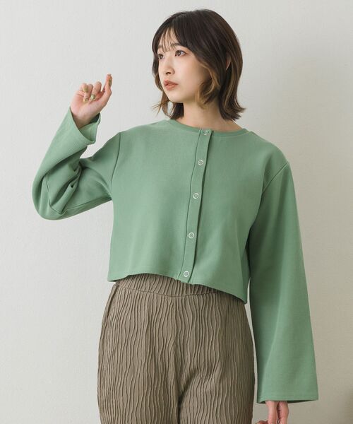 RETRO GIRL（レトロガール）の「ドット釦カットカーデ（Tシャツ/カットソー・レディース・グリーン/ブラック/オレンジ/ブルー/ナチュラル・FREE）」の19枚目の写真