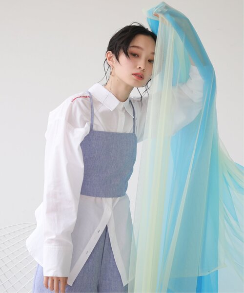 RAY CASSIN(レイカズン)の「バックスピンドルメランジビスチェ(その他トップス・レディース・ブルー/キナリ/スミクロ・FREE)」の4枚目の写真