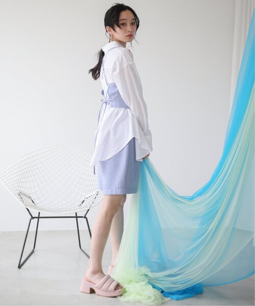 RAY CASSIN(レイカズン)の「バックスピンドルメランジビスチェ(その他トップス・レディース・ブルー/キナリ/スミクロ・FREE)」の7枚目の写真