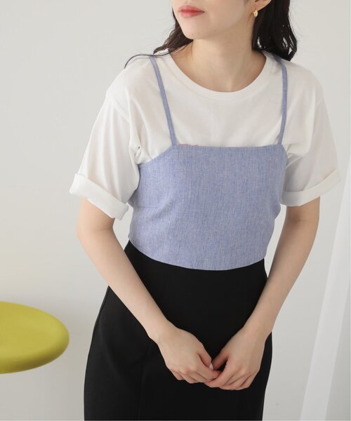 RAY CASSIN(レイカズン)の「バックスピンドルメランジビスチェ(その他トップス・レディース・ブルー/キナリ/スミクロ・FREE)」の8枚目の写真