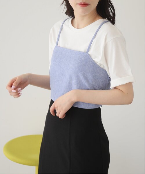 RAY CASSIN(レイカズン)の「バックスピンドルメランジビスチェ(その他トップス・レディース・ブルー/キナリ/スミクロ・FREE)」の9枚目の写真