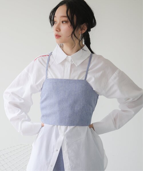 RAY CASSIN(レイカズン)の「バックスピンドルメランジビスチェ(その他トップス・レディース・ブルー/キナリ/スミクロ・FREE)」の12枚目の写真