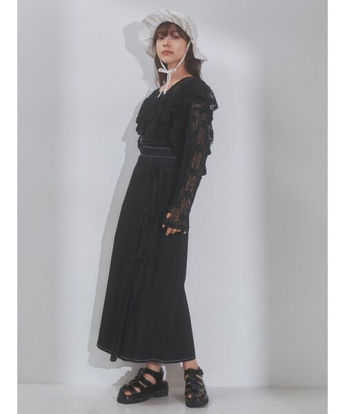 merry jenny（メリージェニー）の「デニムリボンラップスカート（デニムスカート・レディース・ブラック/ブルー・FREE）」の10枚目の写真