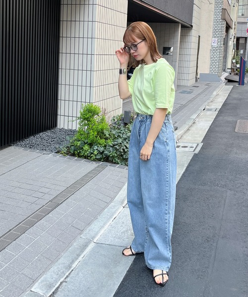 feepur（フェピュール）の「配色パイピング細ボーダーTee（Tシャツ/カットソー・レディース・ブラック/パープル/グリーン/ブルー・MEDIUM）」の7枚目の写真