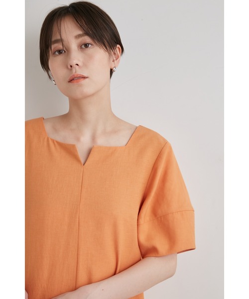 emmi(エミ)の「【emmi atelier】リネン混オールインワン(つなぎ/オールインワン・レディース・アイボリー/オレンジ・0/1)」の13枚目の写真