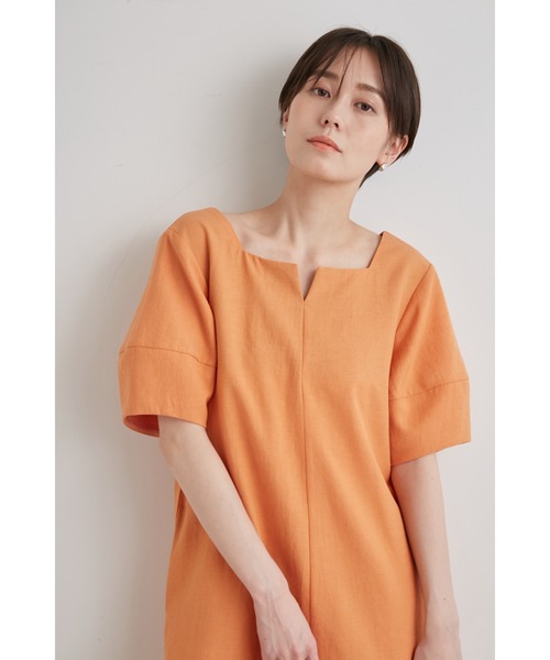 emmi(エミ)の「【emmi atelier】リネン混オールインワン(つなぎ/オールインワン・レディース・アイボリー/オレンジ・0/1)」の14枚目の写真