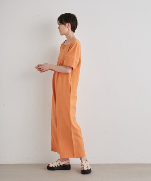 emmi(エミ)の「【emmi atelier】リネン混オールインワン(つなぎ/オールインワン・レディース・アイボリー/オレンジ・0/1)」の9枚目の写真